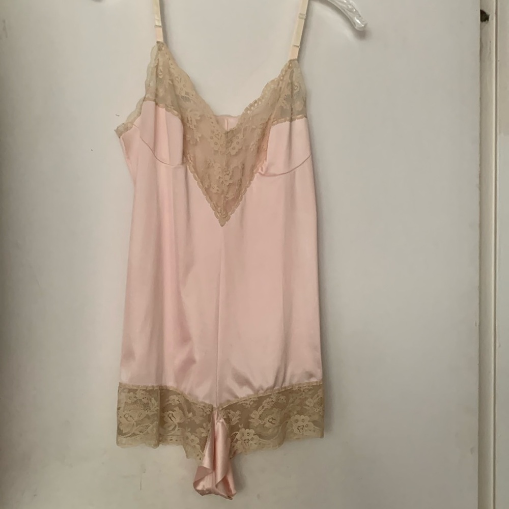 Vintage 70s Lingerie Pink Teddy
